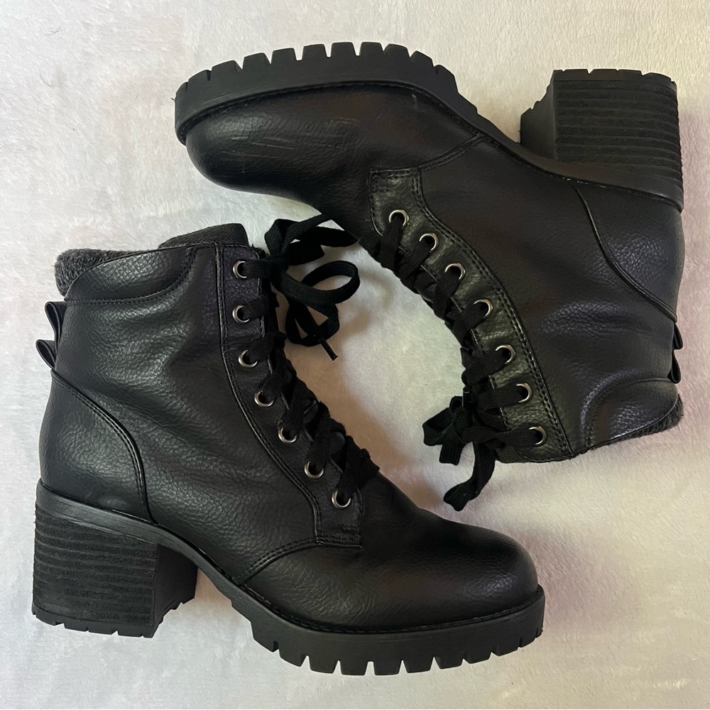MIA Black Lace Up Women's Boots
